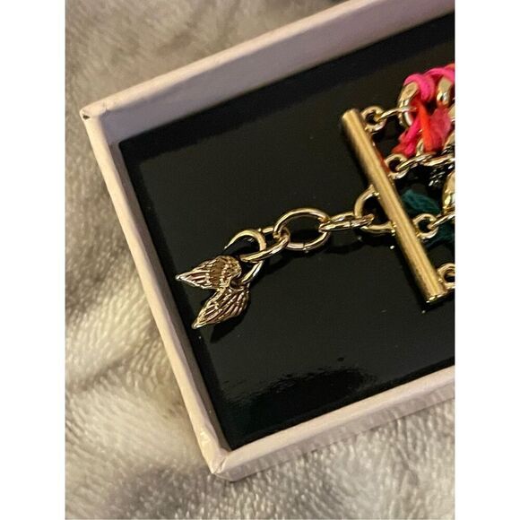 Victorias secret VS ribbon angel wing bracelet pink teal gold htf vintage y2k - Picture 7 of 7